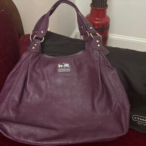 Burgundy Coach leather bag